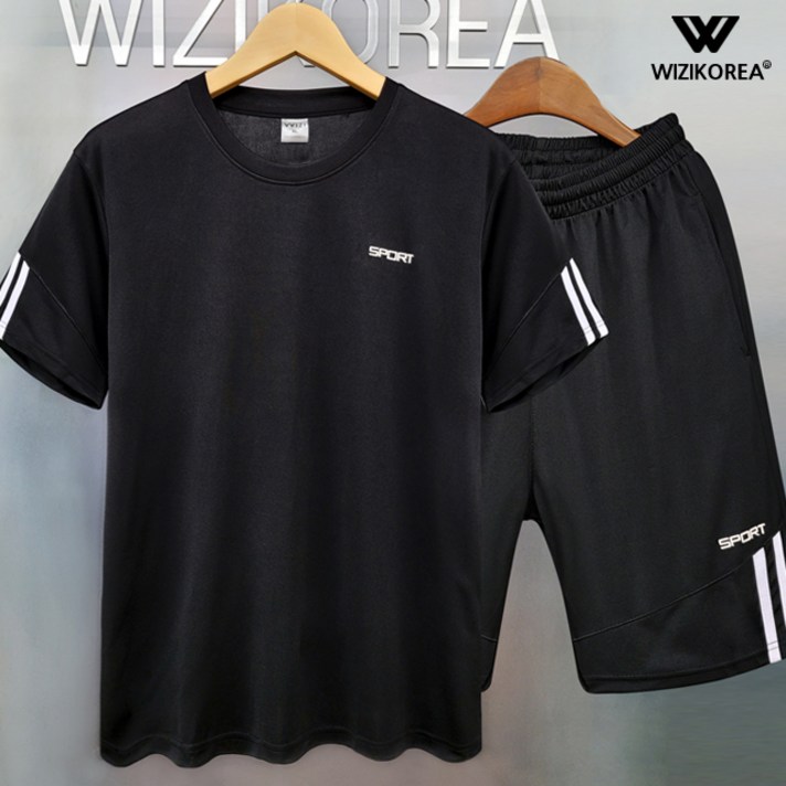 반팔 트레이닝복 세트 여름 츄리닝 헬스복 W014SET+국내발송