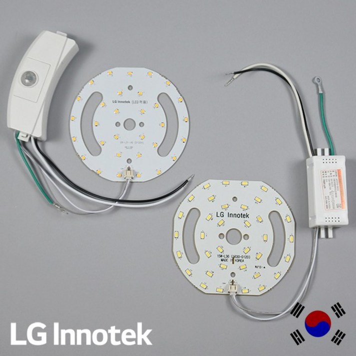 LED 모듈 기판 센서등 직부등 리폼 PCB 미니원형 엘지 삼성, 삼성칩 미니원형pcb(주광색)+직부안정기, 1set