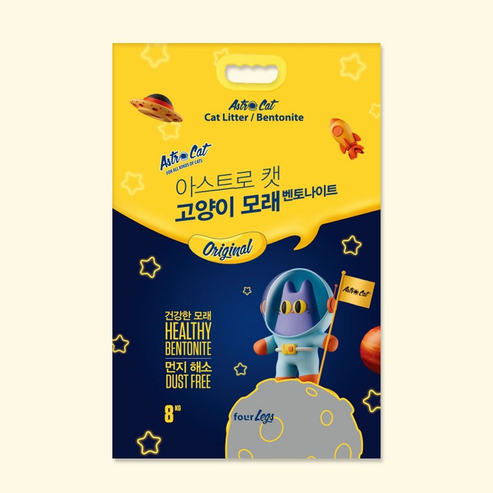 아스트로캣 고양이 모래 벤토나이트, 무향, 1개, 8kg