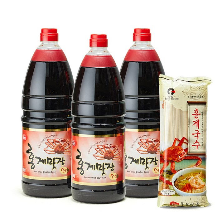 홍일식품 홍게맛장소스 1.8L, 3개+홍게국수450g