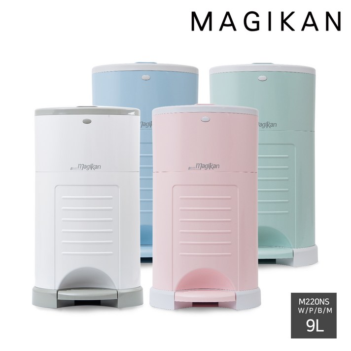 매직캔 기저귀용 휴지통 M220NS, 화이트, 9L