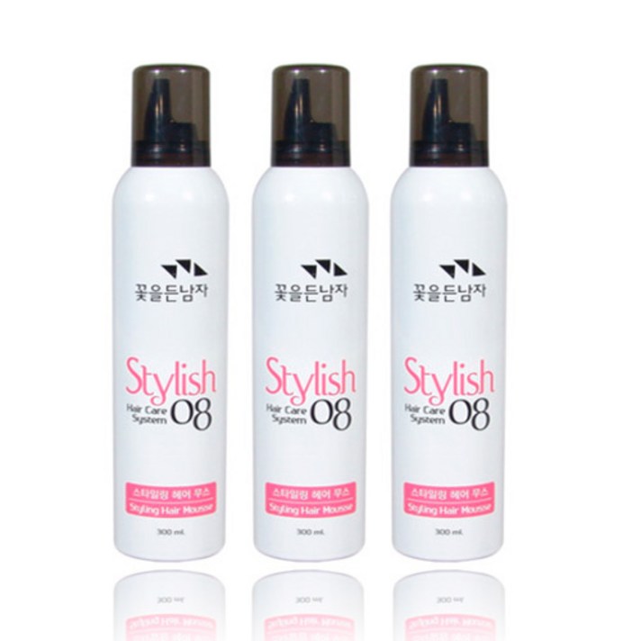 꽃을든남자 헤어케어시스템 스타일링 헤어 무스 300ml X 3개 헤어무스, 1개