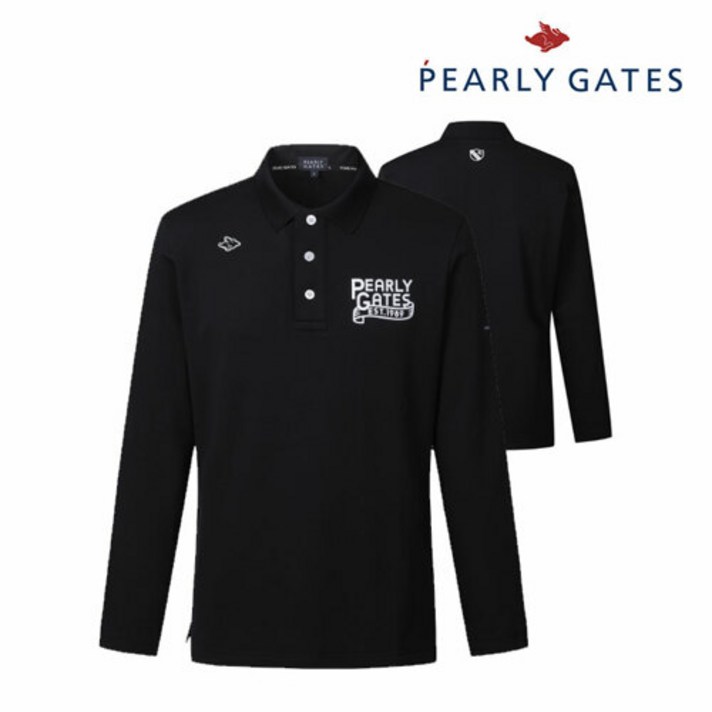 파리게이츠 골프 pearlygatesgolf남성 컴포트 카라 긴팔 티 P512B3TS902_BK