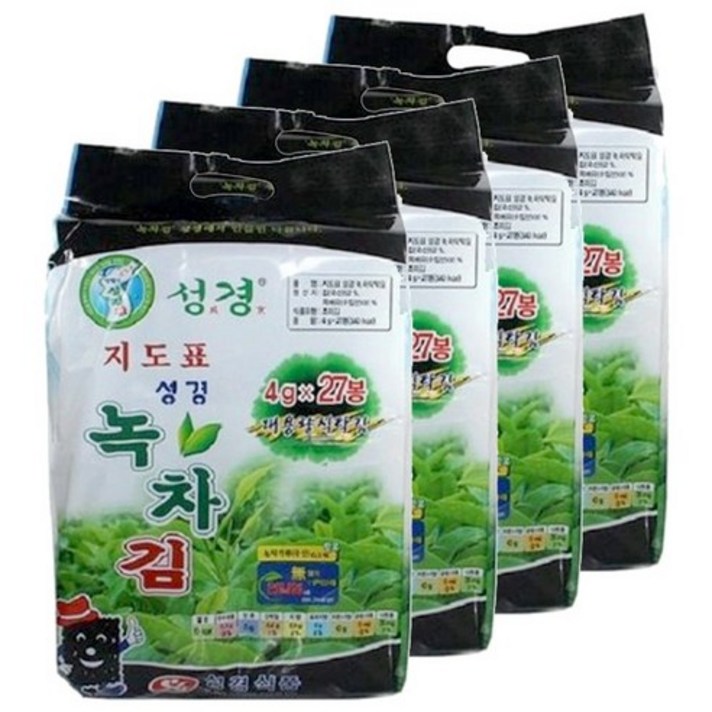 성경식품 지도표 녹차 식탁김, 4g, 144개입