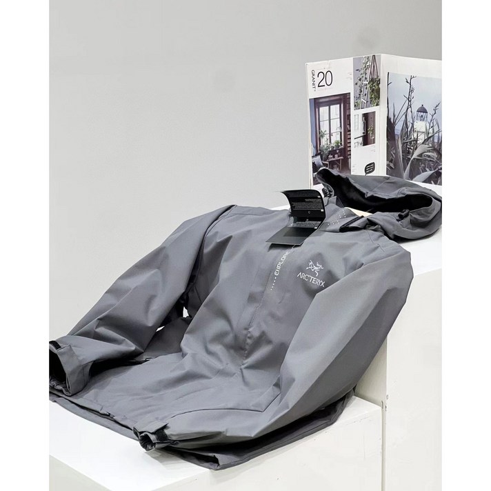 ARCTERYX 남성용 바람막이 하이킹 캠핑 야외 후드 재킷, 16.GRAY L