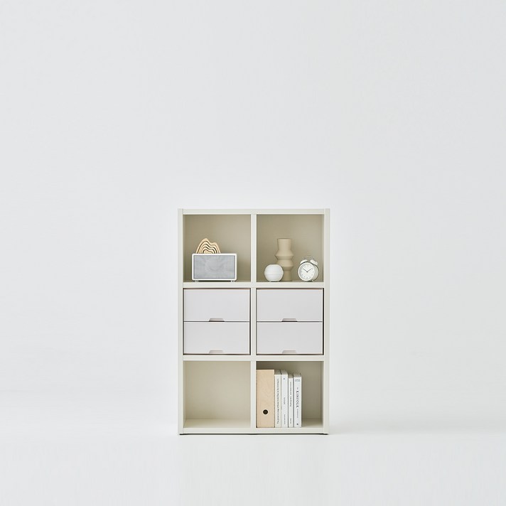 한샘 샘 책장 3단 80cm 서랍형 시공 (컬러 택1), 퓨어화이트_책장/화이트_서랍 (E)