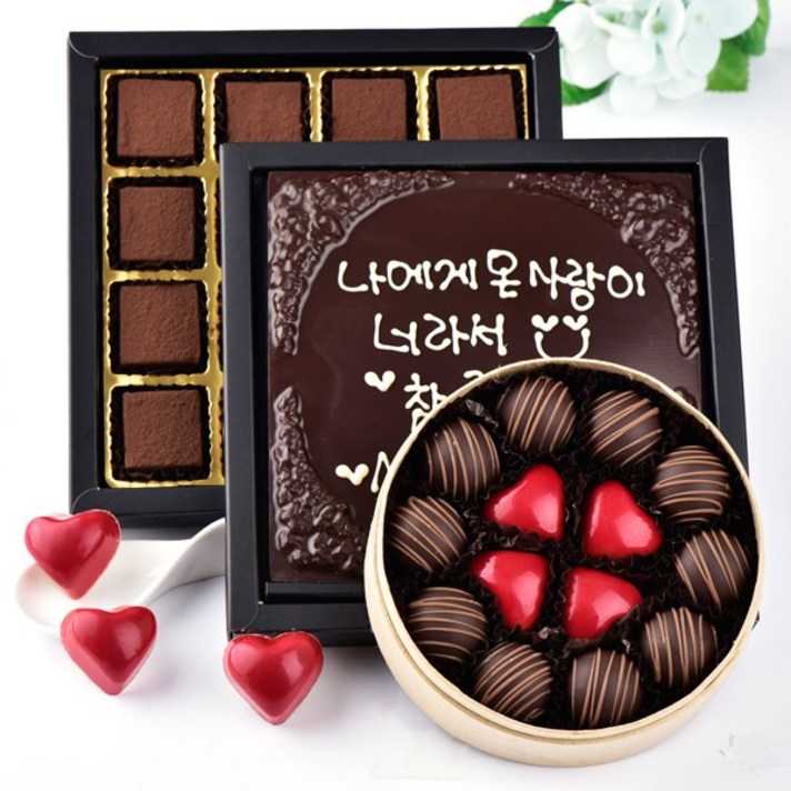 홀릭 봉봉 수제 초콜릿 발렌타인데이 선물용 파베 생초콜릿 명품 위스키 초콜릿 선물 세트, 1세트, 4.홀릭위스키봉봉초콜릿 3단
