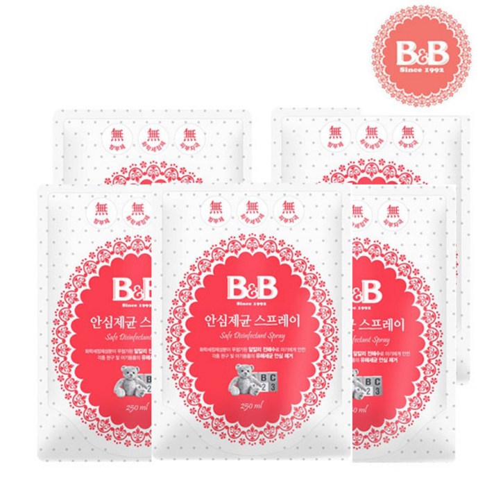 비앤비 안심제균 스프레이 리필형, 5개, 250ml