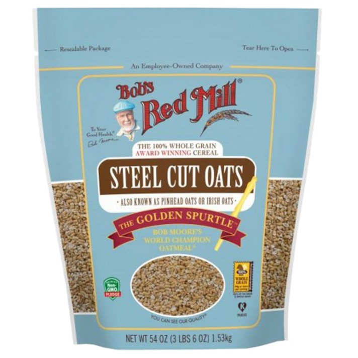 Bob's Red Mill 100% 홀 그레인 스틸 컷 오트, 1.53kg, 1개