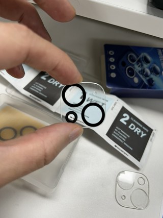 구스페리 빛번짐 차단 블랙써클 풀커버 휴대폰 카메라 렌즈 강화유리 보호필름, 2개 이미지