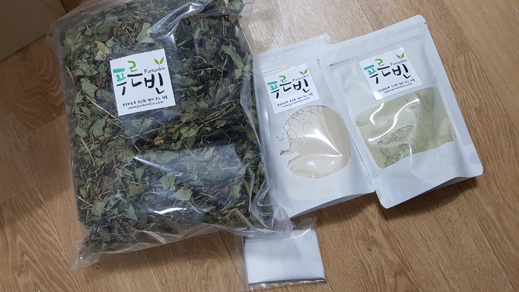 푸른빈 차전자피가루 다시마가루 어성초