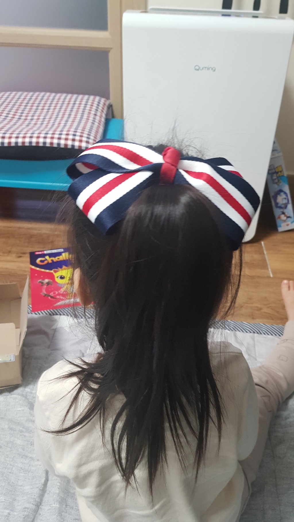 레인걸 A-5284 스트라이프 리본핀 왕리본 헤어핀 머리핀