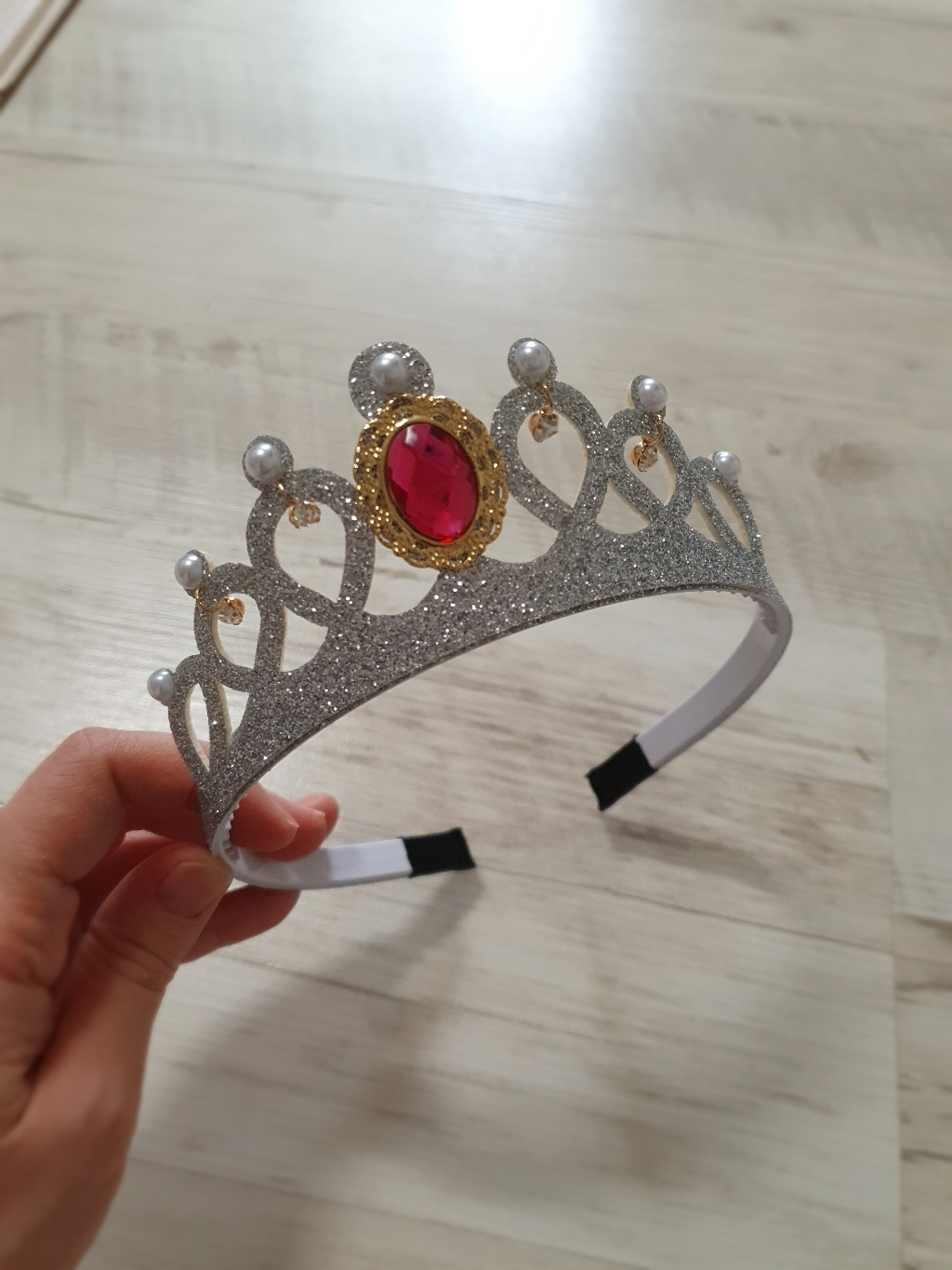 반반하니 공주 반짝 글리터 왕관 헤어밴드 여아머리띠