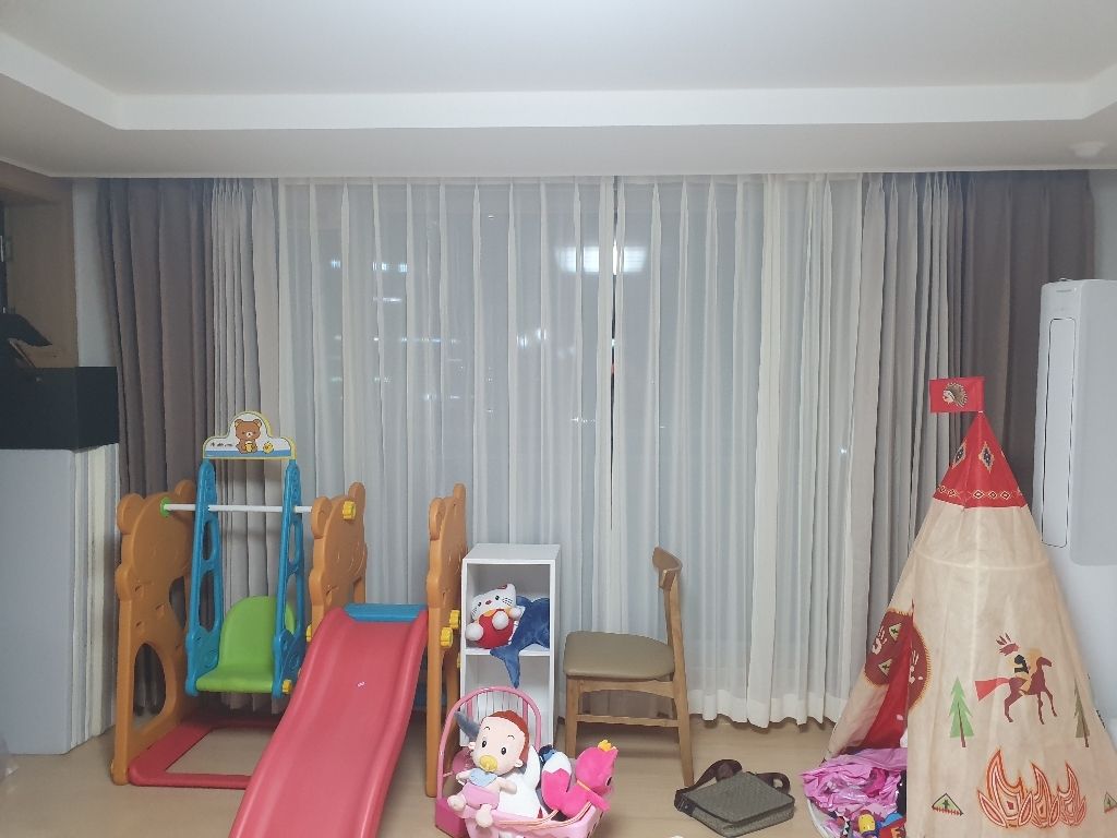 윈홈스 맞춤 레테 오리지널 큰창 긴창 4 coor 쉬폰 쉬어 나비주름 커튼 리뷰 후기