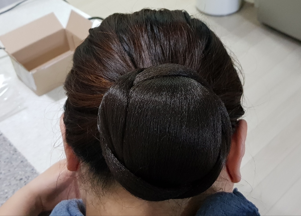 살롱드메리 웨이브 올림머리 부분가발 한복머리 혼주머리 똥머리 가발 가모