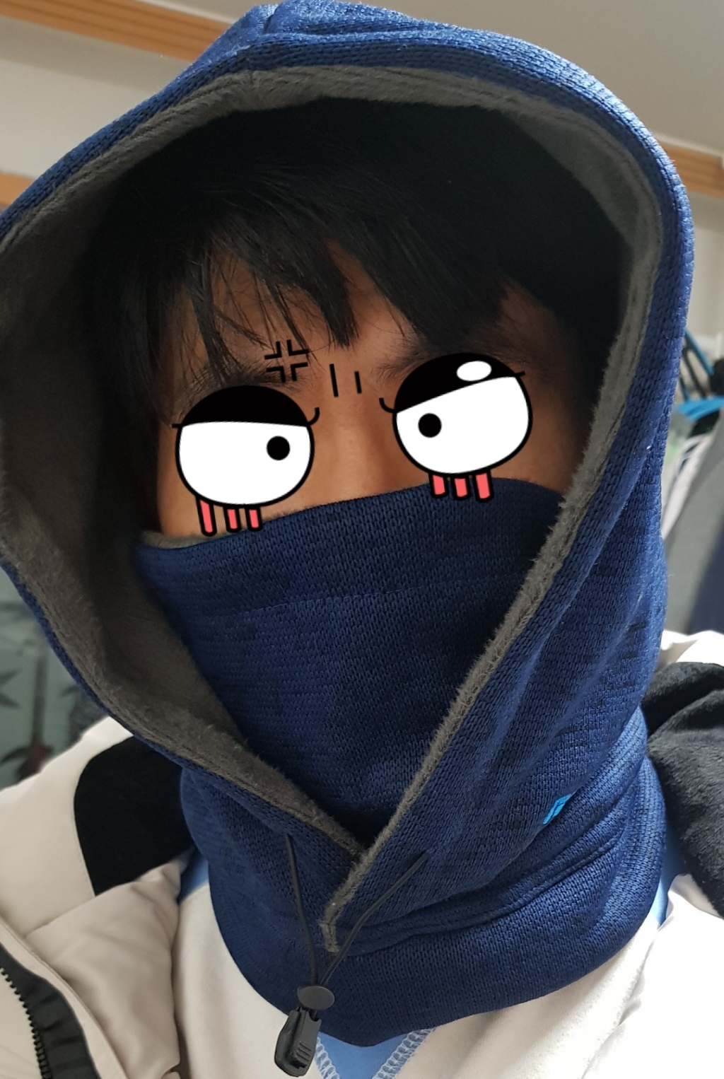 겨울 남여공용 바라클라바 귀마개 방한모자형 니트 후드넥워머