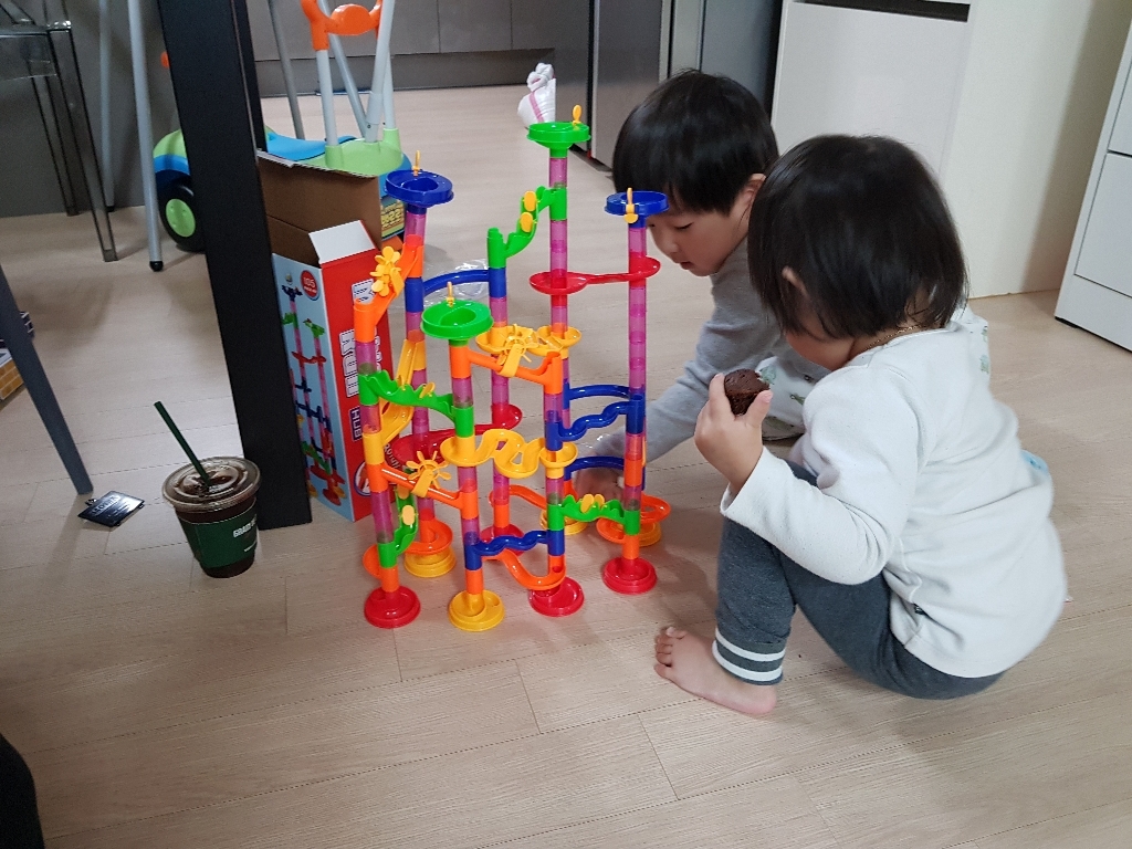 그릿 마블런 구슬굴리기 슬라이드 러코스터 아기블럭 리뷰후기