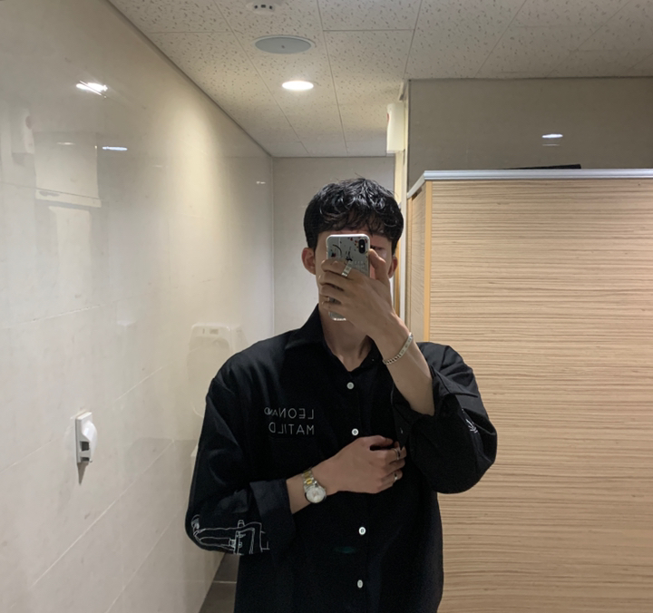 탑보이 남성용 미팅레옹 오버핏 긴팔셔츠 DO438