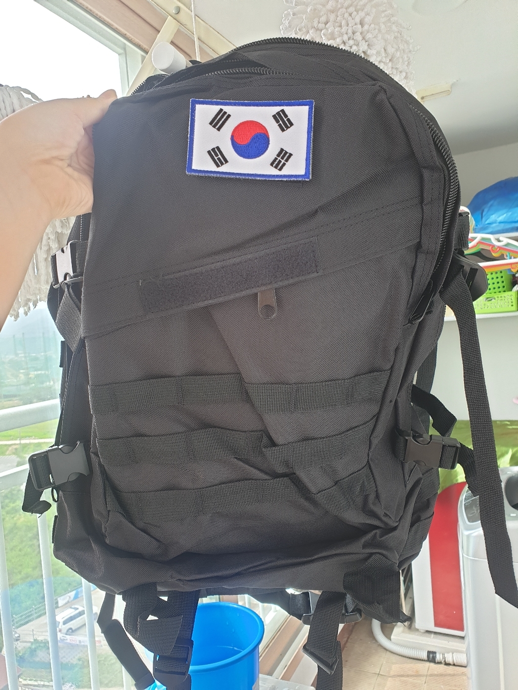 후아미 보급형 군인가방 검정 패치 증정