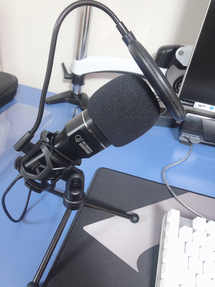 코비 방송용 듀얼 콘덴서 스탠드 마이크