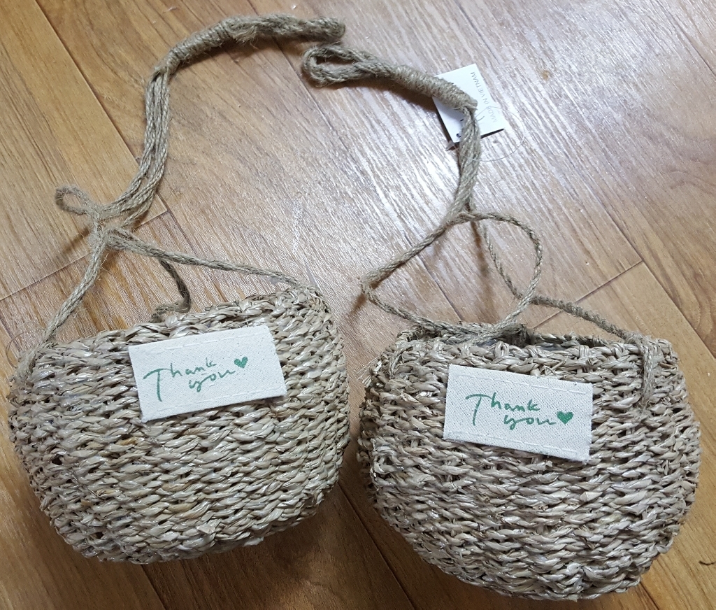 행잉 왕골 꽃 바구니 화분커버 리뷰후기
