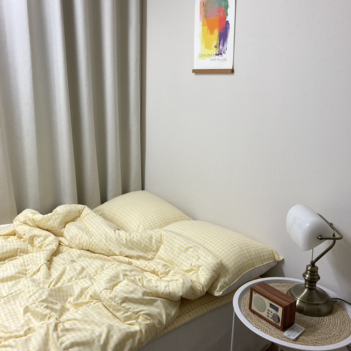 세미마이크로 어반체크 차렵이불베개커버패드세트