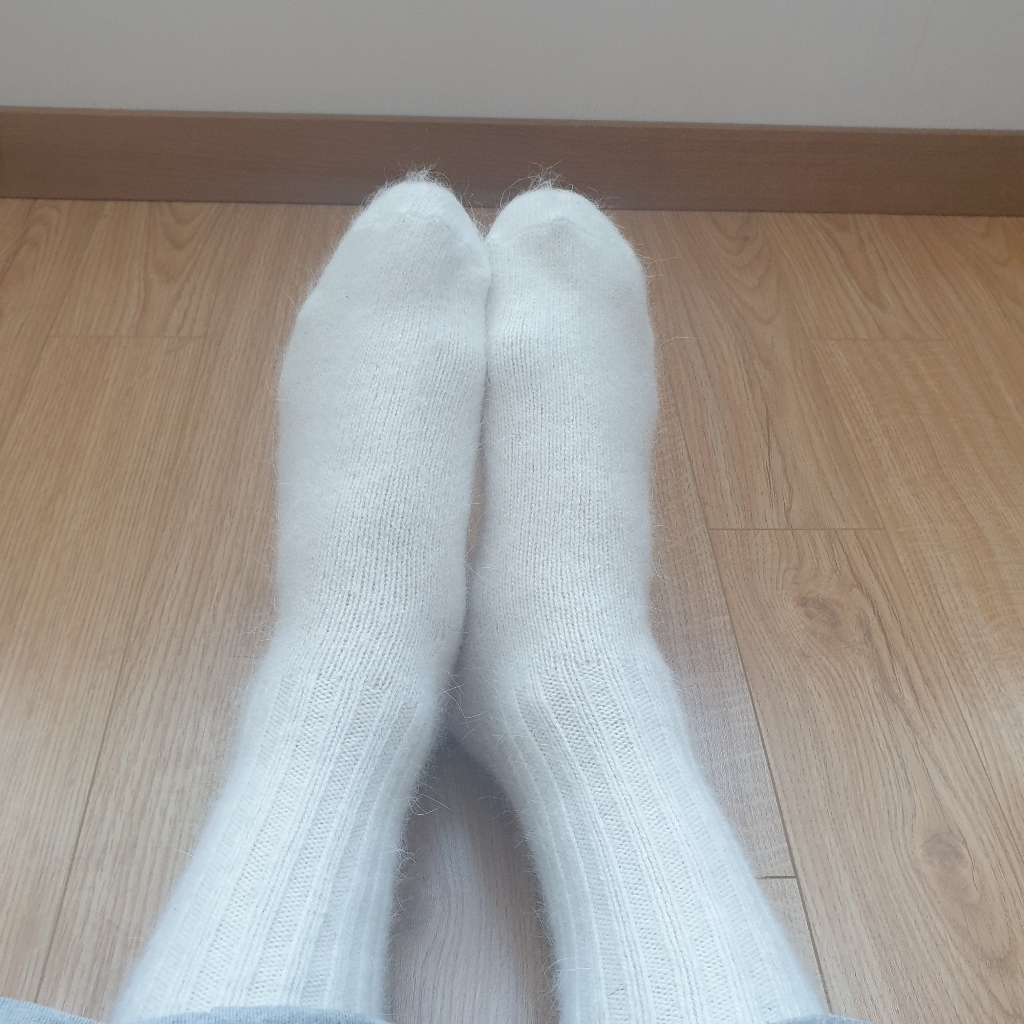 그랏사 국내산 여자 학생 겨울 앙고라 울 니트 양말 베이비파스텔
