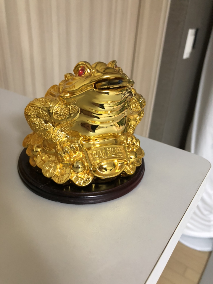 사라코 개업 선물 풍수용품 원형 황금 삼족 두꺼비 조각상