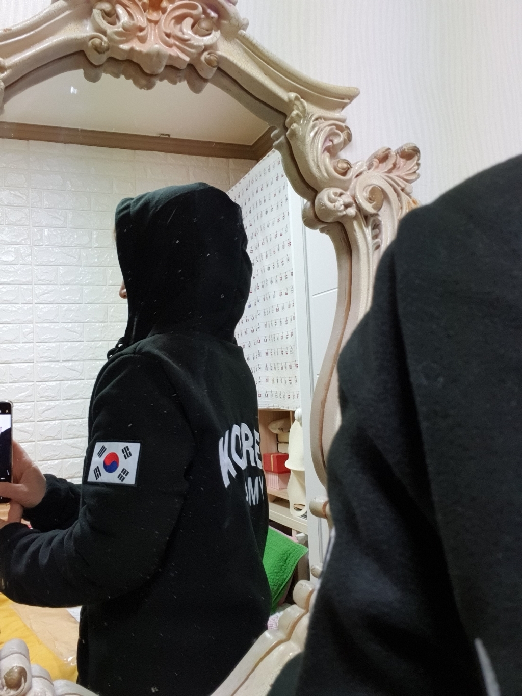 후아미 후드형 ROKA 로카후리스 검정 군인 군용 군대 집업 코리아아미