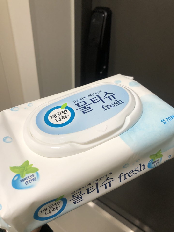 깨끗한나라 프레쉬 물티슈 페퍼민트 캡형 리뷰후기
