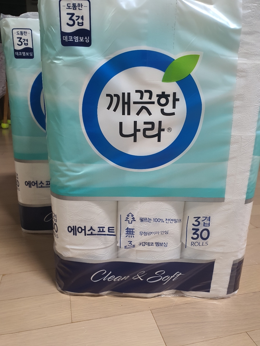 깨끗한나라 3겹데코 에어소프트 천연펄프 화장지 리뷰후기