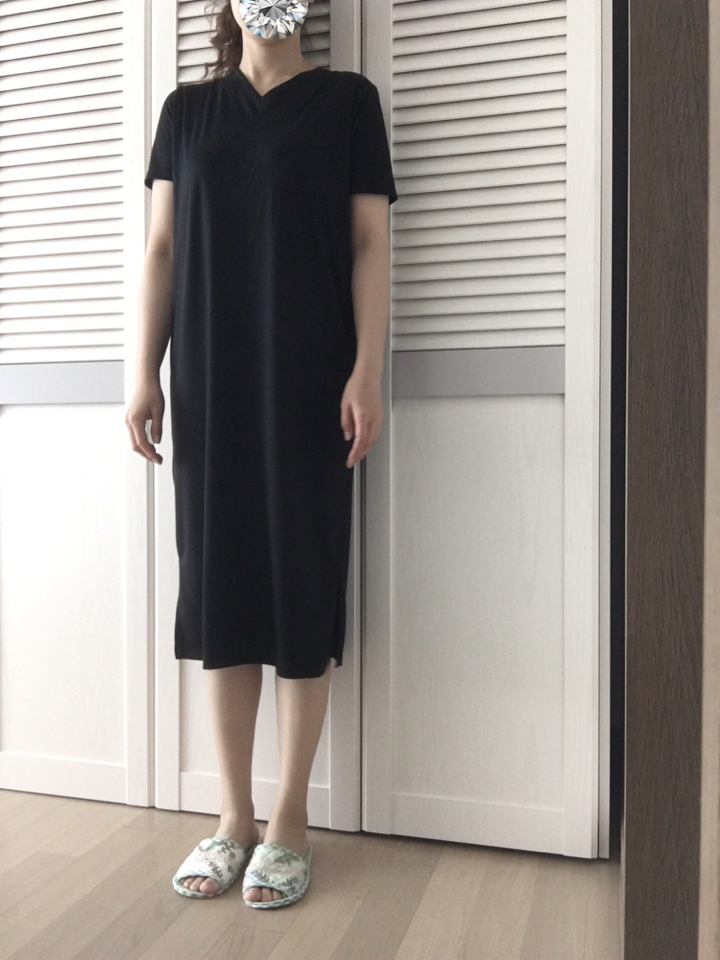 데일러뷰 브이넥 반팔 박스 루즈 롱 원피스 여름 바캉스 휴가