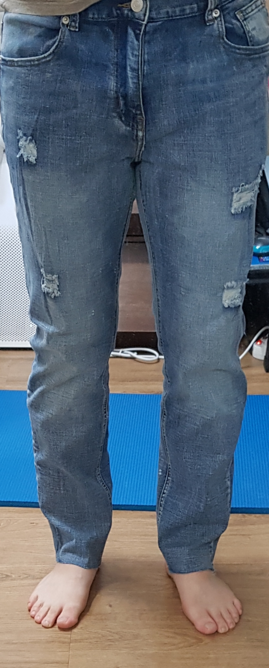 진스베이직 연청 구제 밑단 컷팅진 남성청바지 DO1008 리뷰후기
