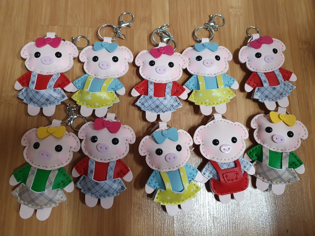 DIY 돼지 가죽 열쇠고리 만들기- 1인세트