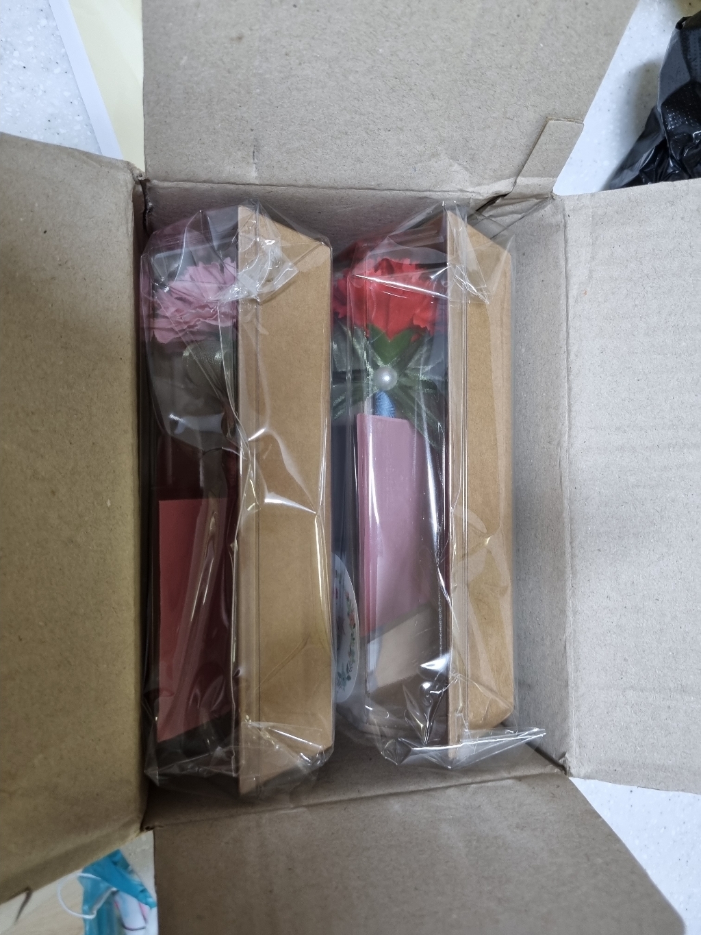 핑크캔디 카네이션 비누꽃볼펜