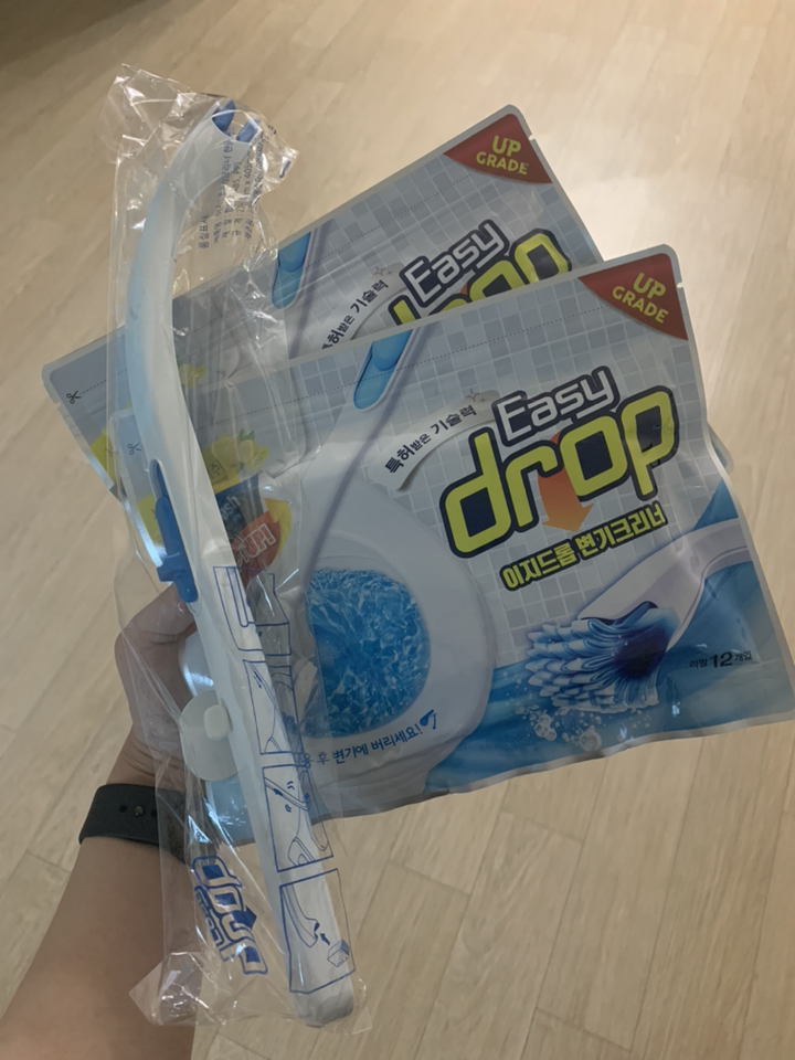 이지드롭 일회용 변기크리너 핸들 리필브러쉬 2개 전용 고리 리뷰후기
