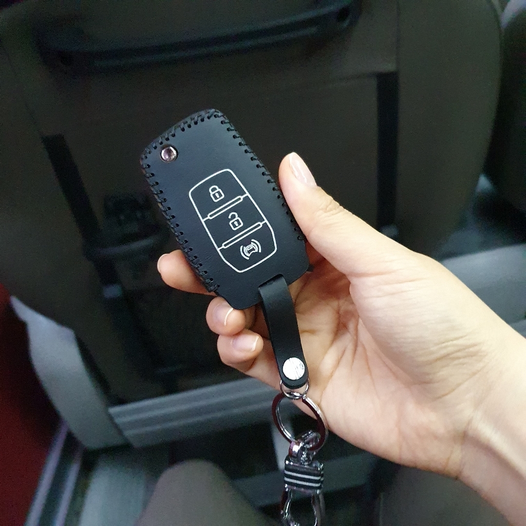 카포카 쌍용 티볼리 S3 버튼 가죽 스마트키케이스 키홀더