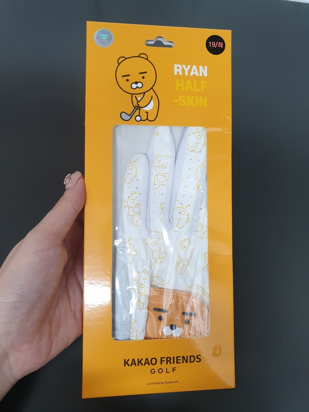 카카오 프렌즈 골프 라이언 반양피 골프장갑 여성용 왼손 골프티 사은품 리뷰후기