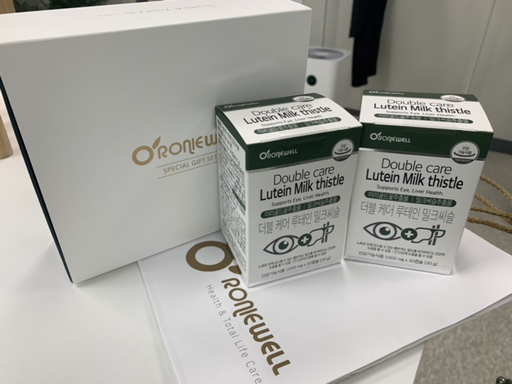 로니웰 더블케어 루테인 밀크씨슬 선물세트 쇼핑백
