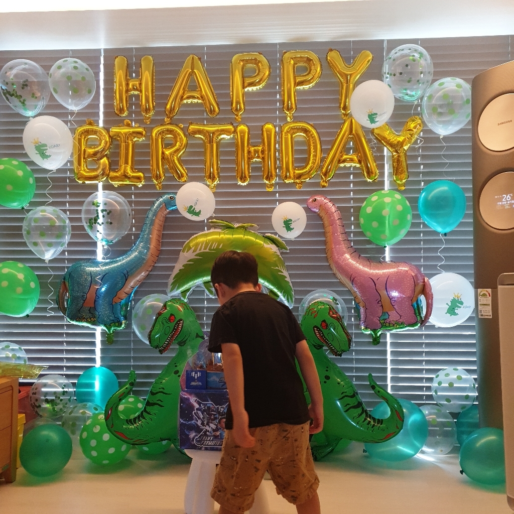 I&H 공룡풍선 유치원 생일파티 고급 테마세트손펌프