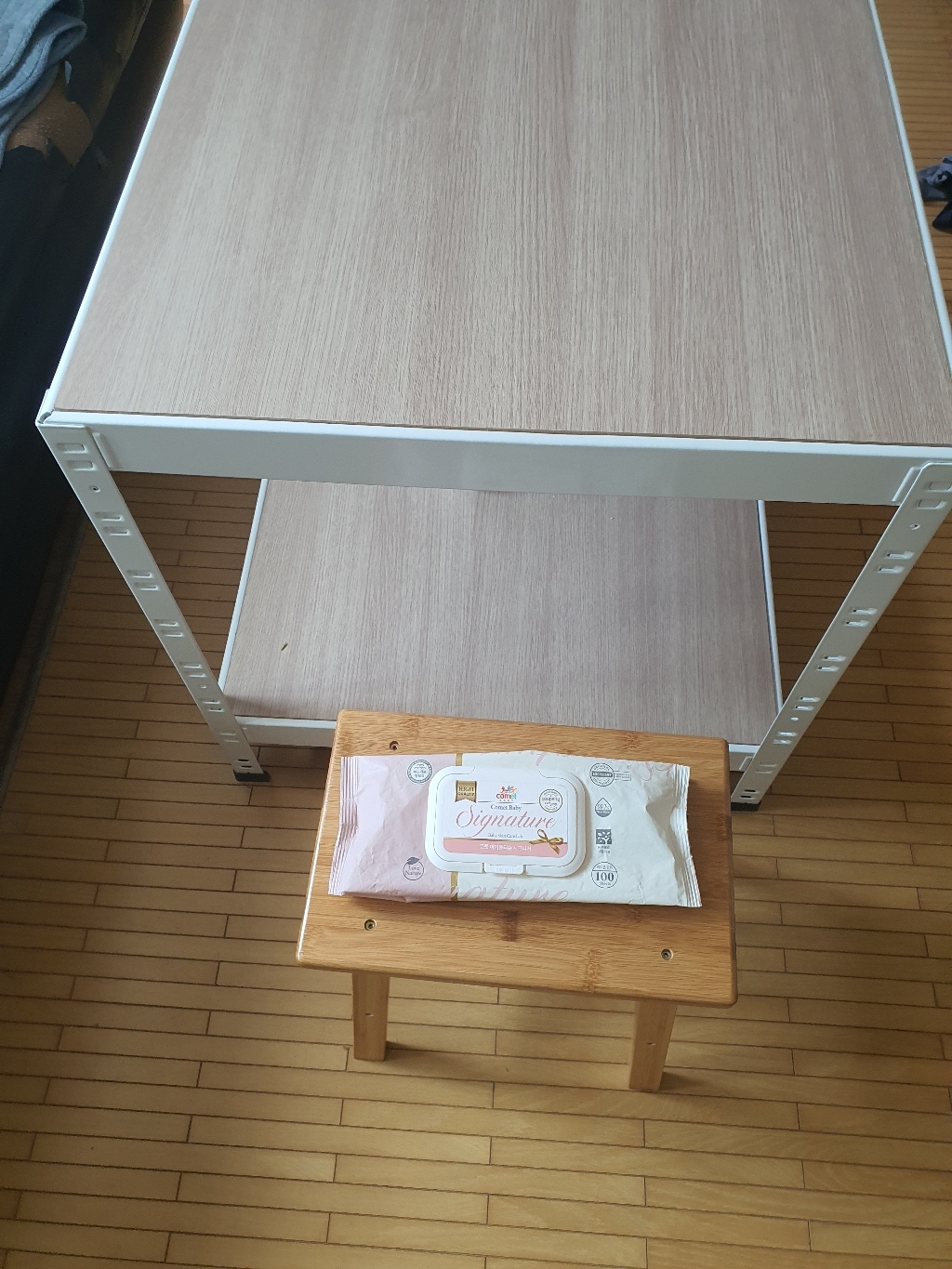 DIY 대나무 원목 사각 스툴 리뷰후기