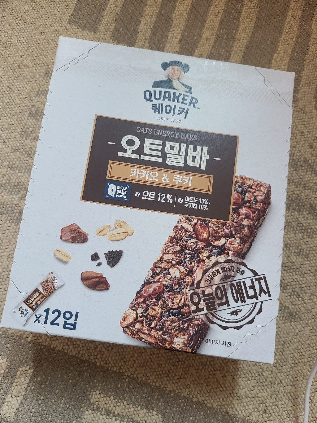 롯데제과 퀘이커 오트밀바 카카오 앤드 쿠키