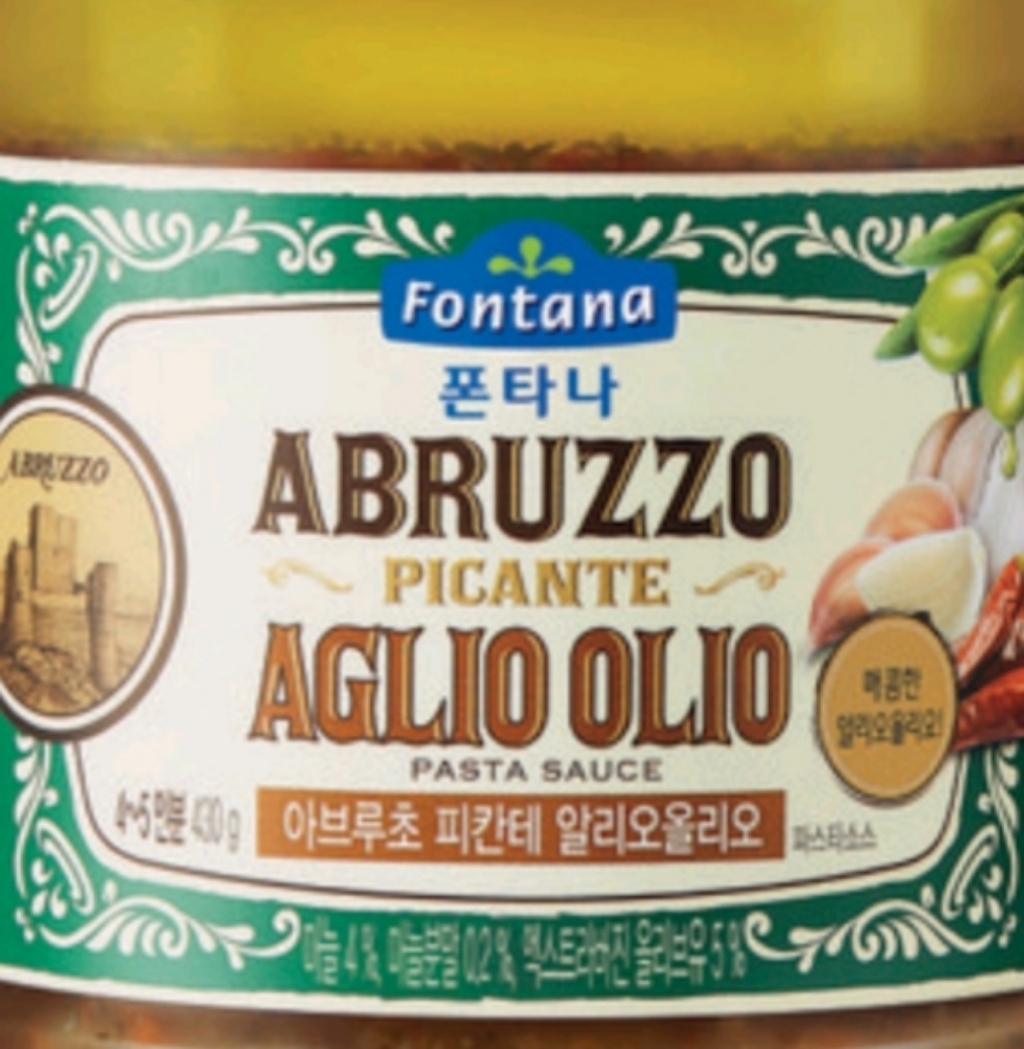 폰타나 아브루초 피칸테 알리오올리오 파스타소스
