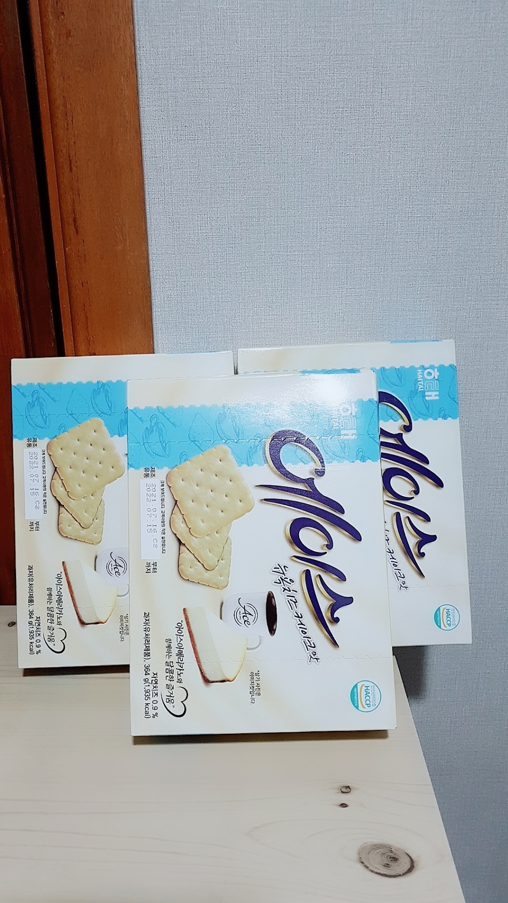 신상품 해태 에이스 뉴욕 치즈 케이크맛 사무실 간식 파티 커피 티타임