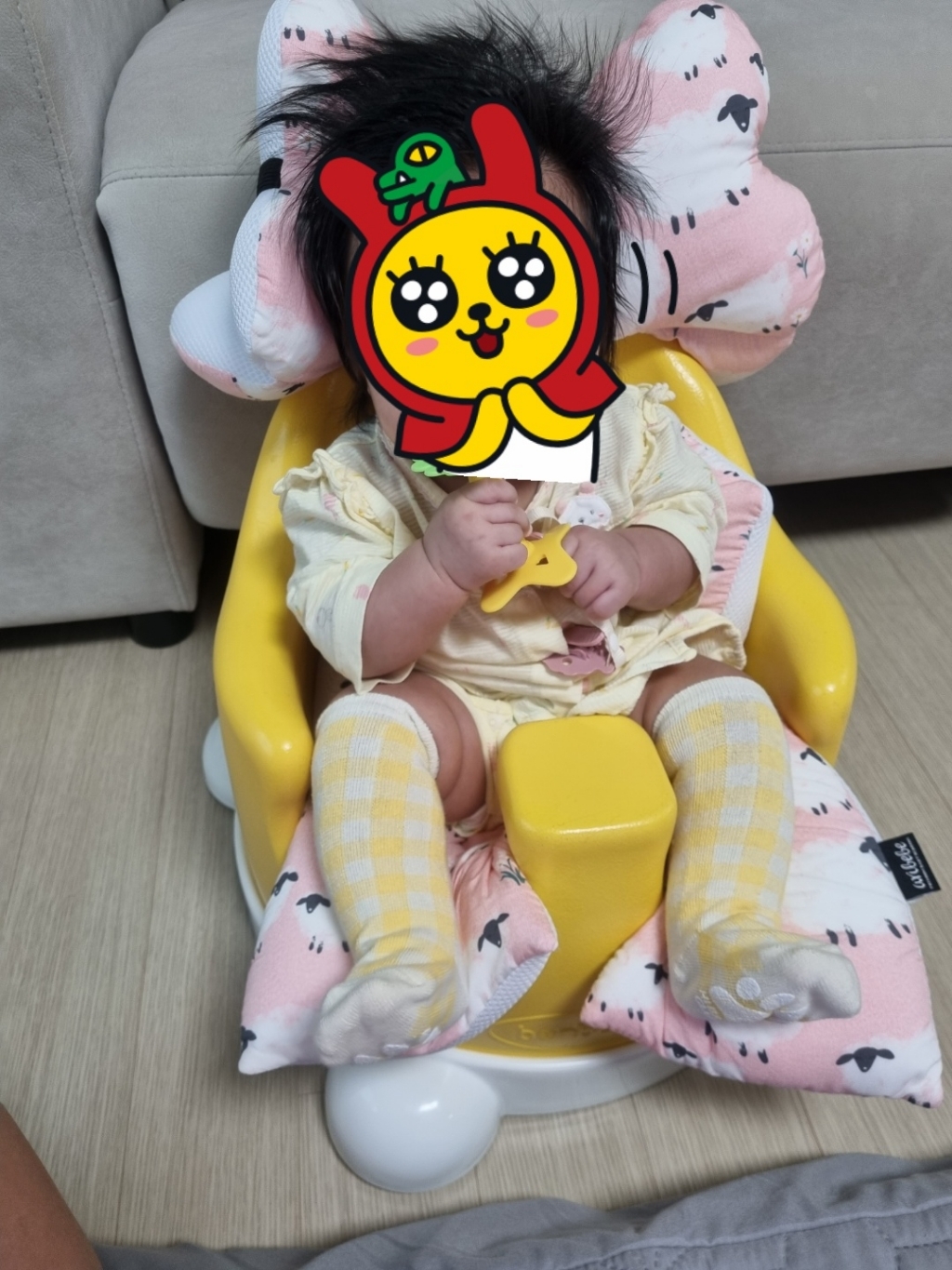 하이베이비클럽 유아용 파스텔 체크 니삭스 3종