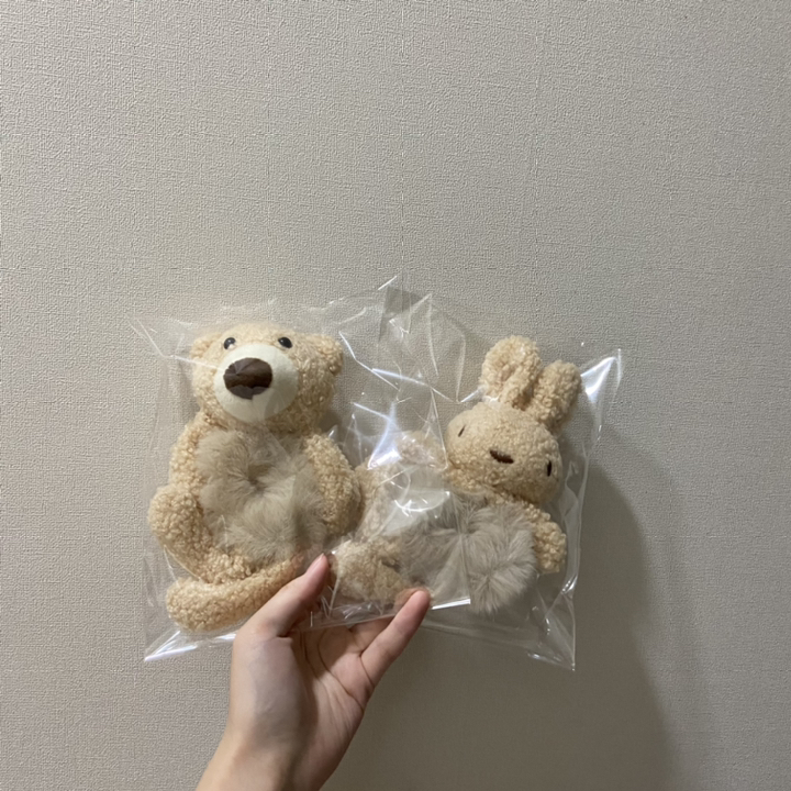 쁘니쥬 곰 인형 곱창 밴드 머리끈