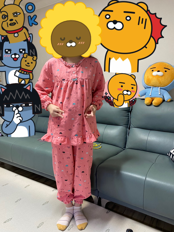 키즈라인 아동용 고슴도치 순면 잠옷세트