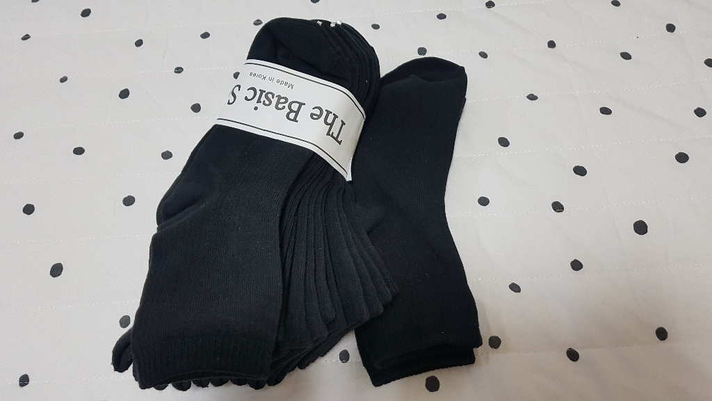 더베이직 여성용 감성 골지 중목 양말 10켤레