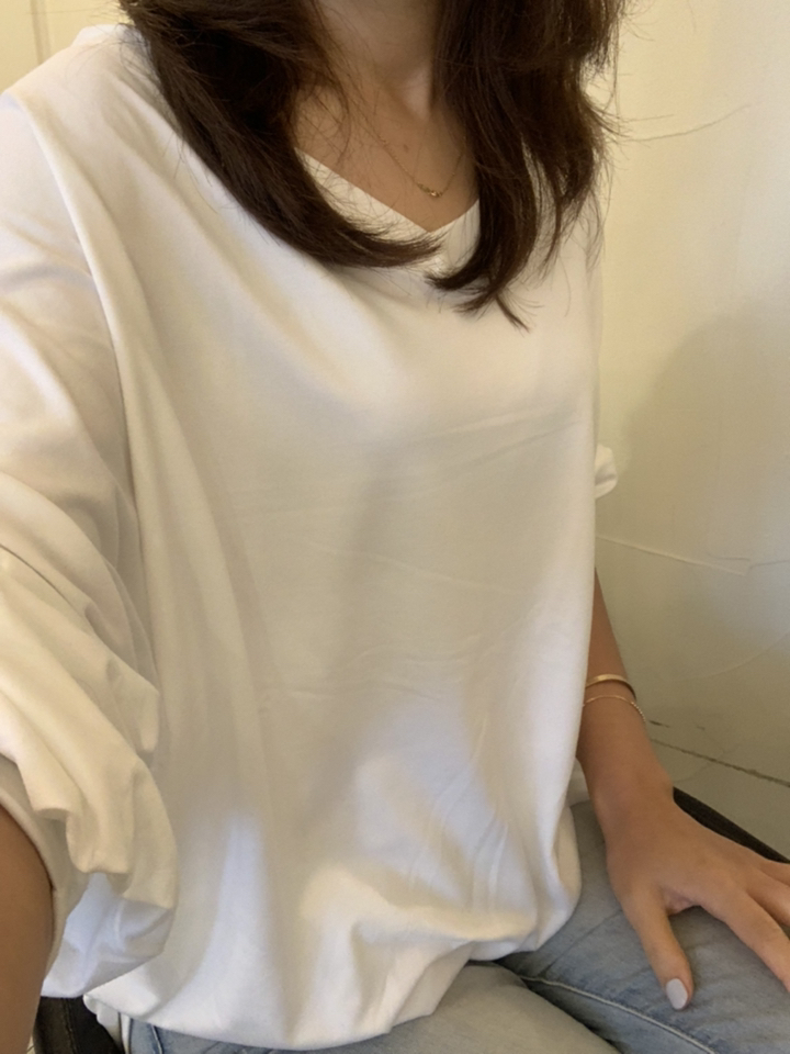 주디엘리 여성 힙스타 브이넥 오버핏 긴팔 티셔츠 맨투맨 리빙공감 리뷰후기