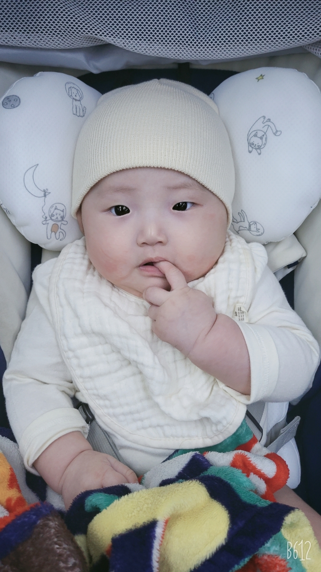 바니블라썸 소라핑크 거즈 토끼 턱받이 3종